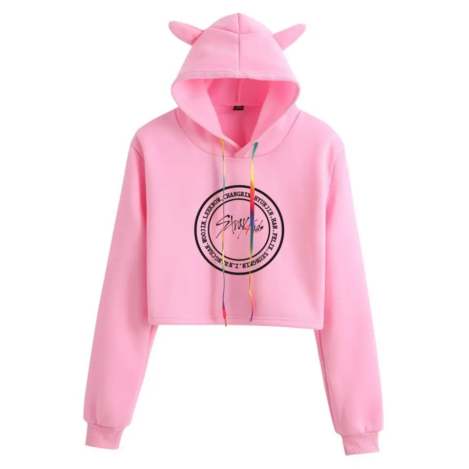 Stray Kids Hooded Vest Set Gray Cat Ears - Image 4