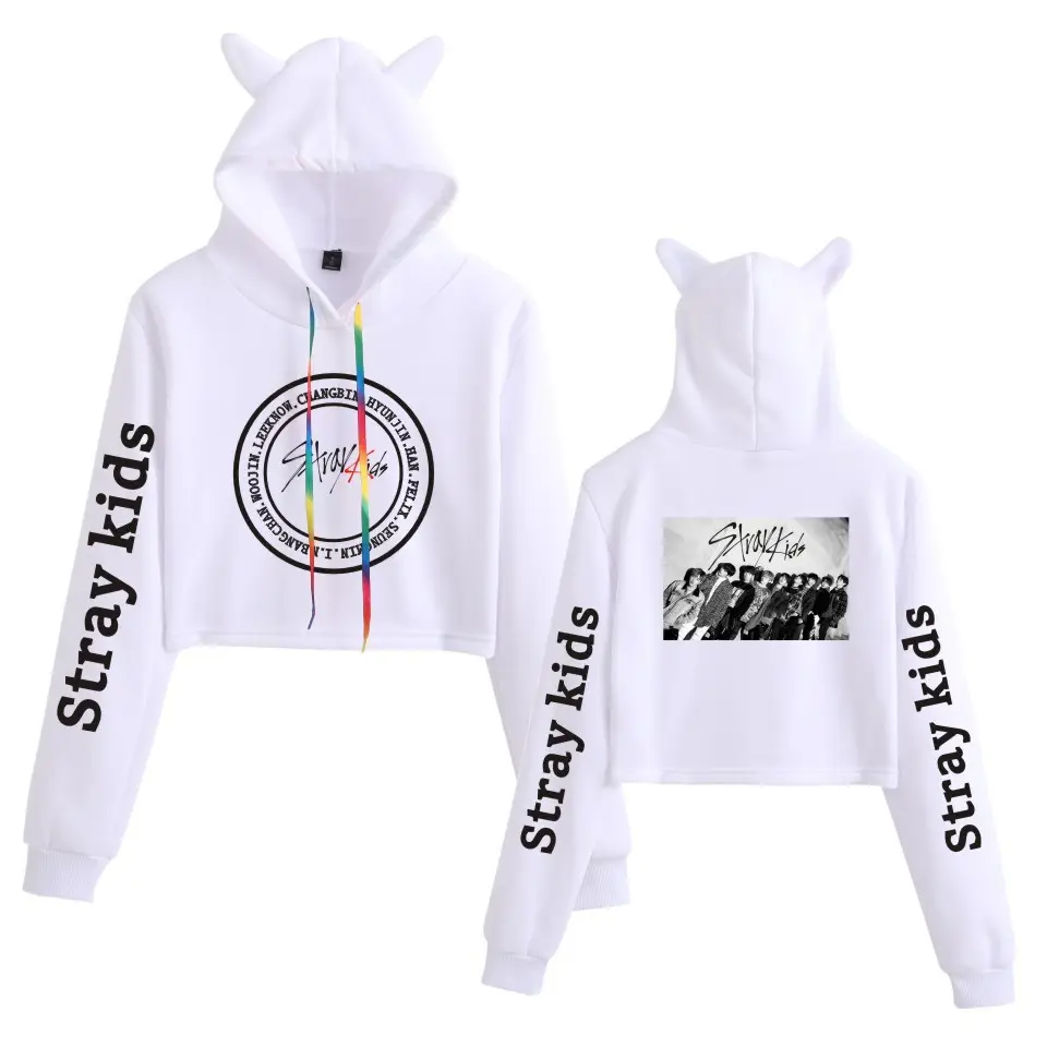 Stray Kids Hooded Vest Set Gray Cat Ears - Image 6