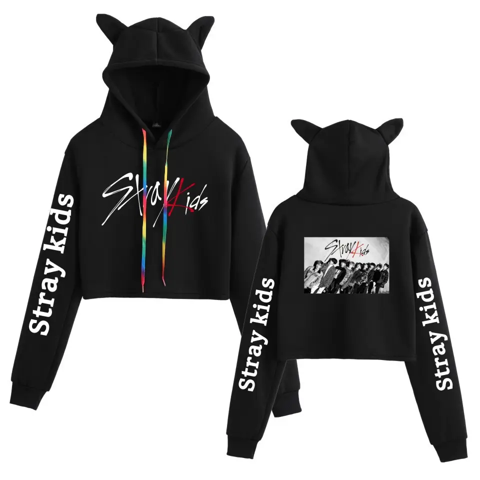 Stray Kids Hooded Vest Set Gray Cat Ears - Image 9