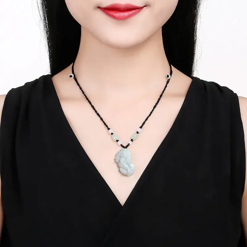 Ice Jade Ruyi Picchu Pendant Medium White - Image 4