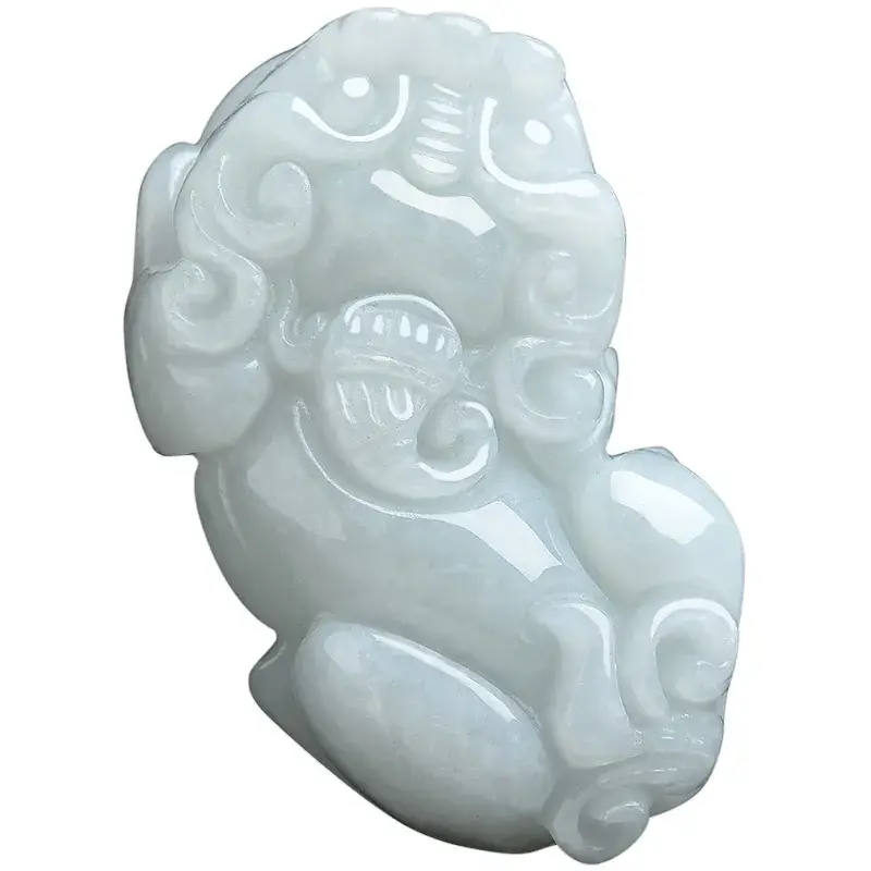 Ice Jade Ruyi Picchu Pendant Medium White - Image 5