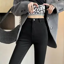 Fleece Leggings Women Black High Waist Elastic Winter — feature 11