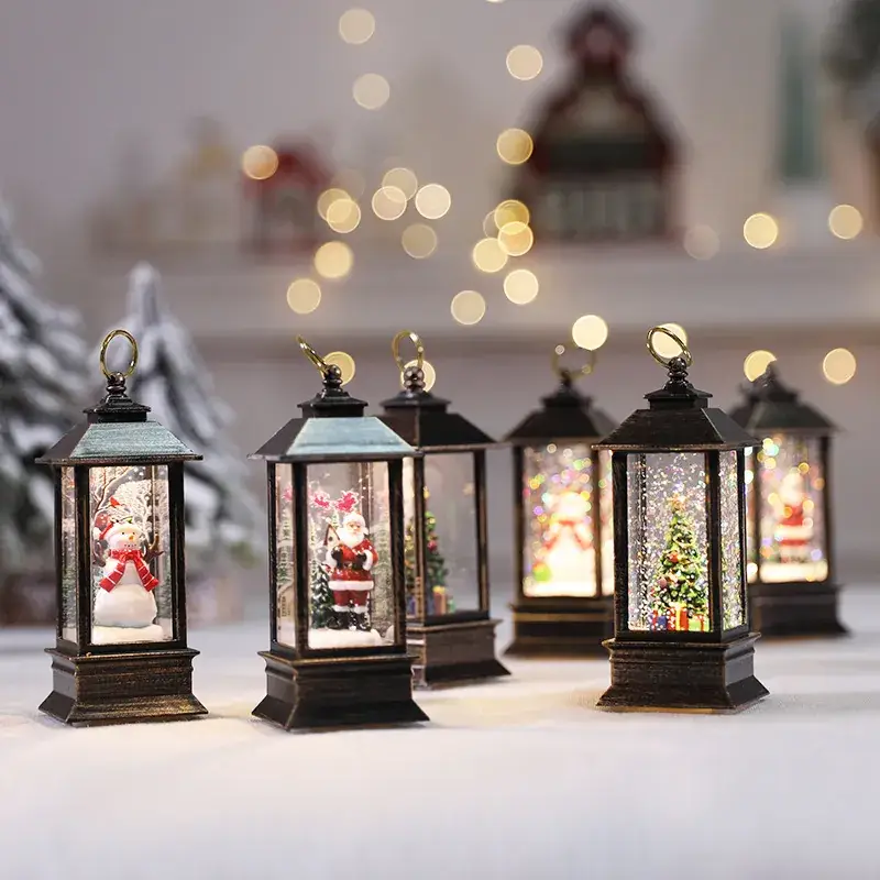 Red Christmas Tree Decorative Lamp 12cm Square Wind Lamp - Image 20