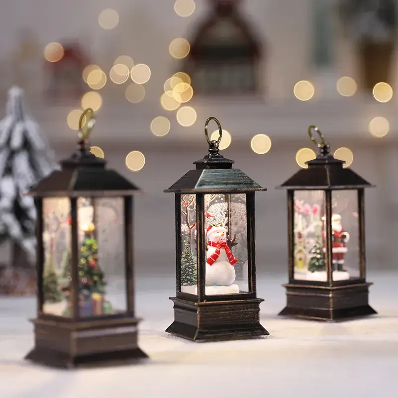 Red Christmas Tree Decorative Lamp 12cm Square Wind Lamp - Image 21