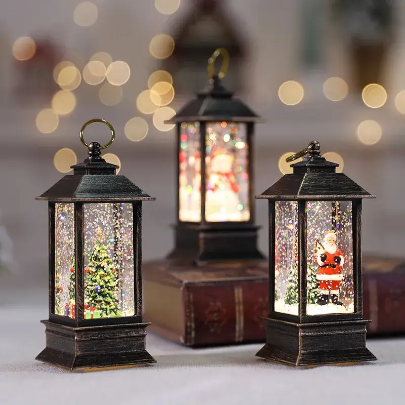 Red Christmas Tree Decorative Lamp 12cm Square Wind Lamp - Image 22