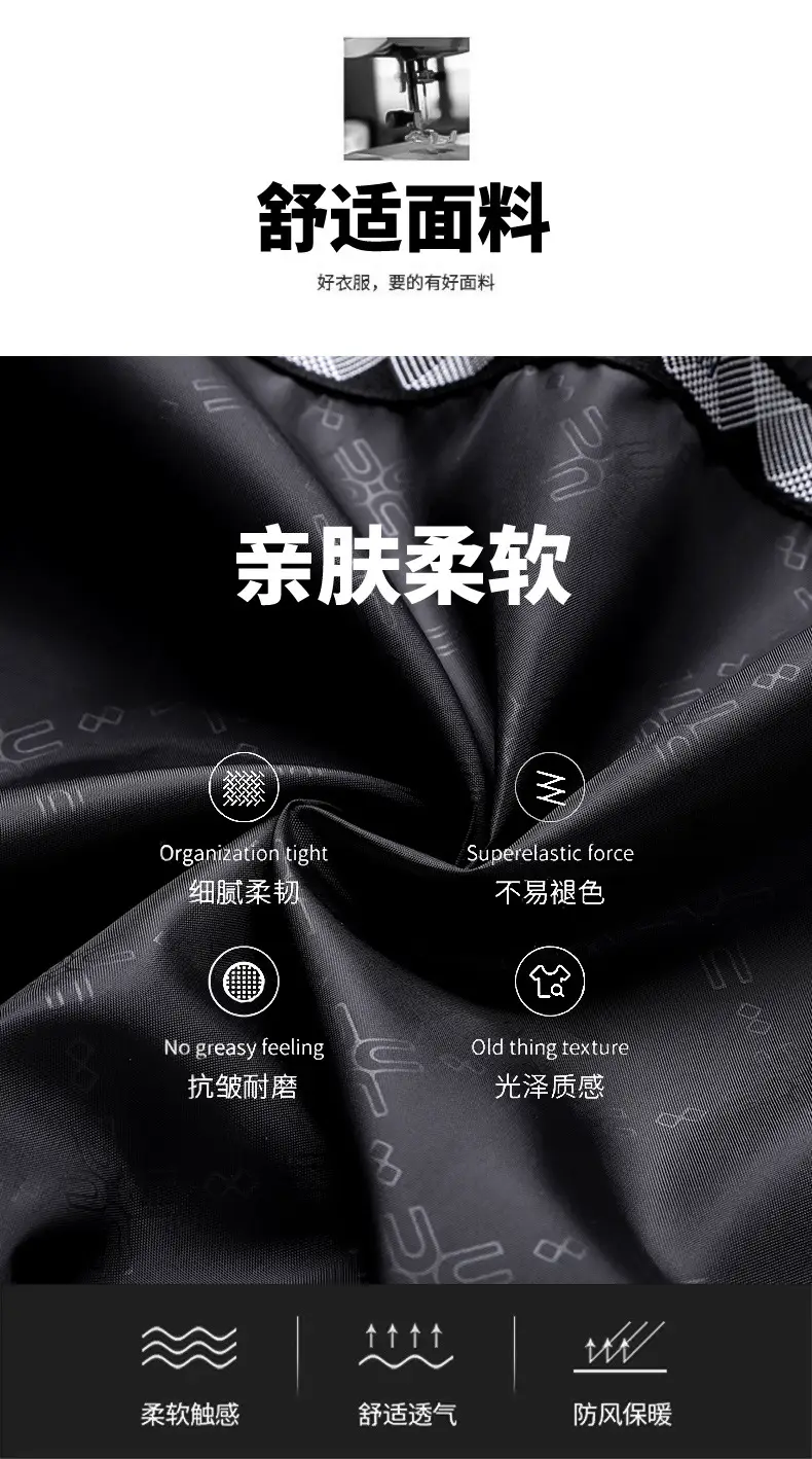 Men's Black Lapel Coat Spring Autumn Warm Business Wear — feature 5