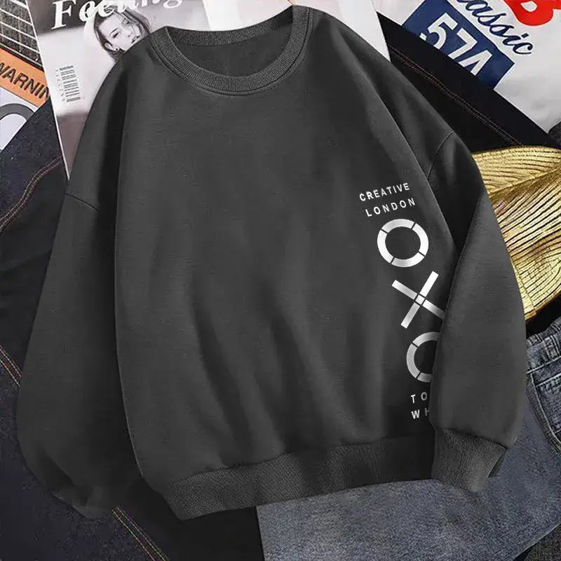 2022 Blue Korean Style Long Sleeve T-Shirt for Men