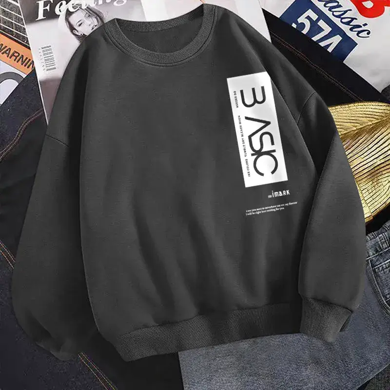2022 Blue Korean Style Long Sleeve T-Shirt for Men