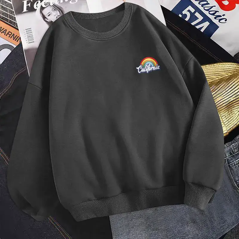 2022 Blue Korean Style Long Sleeve T-Shirt for Men