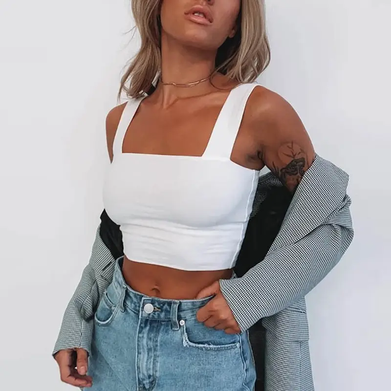 Women's White Crop Top Cross-Border Summer T-Shirt - Image 7
