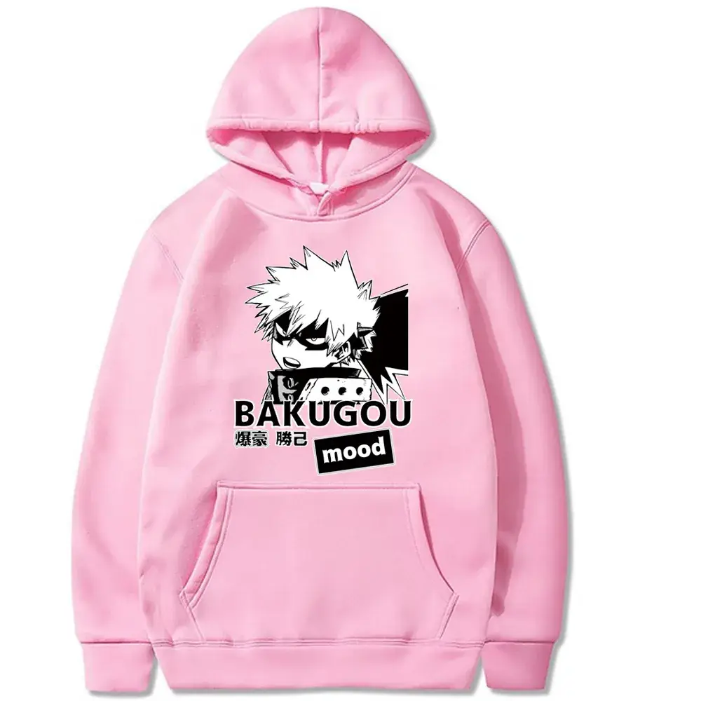 Black Hoodie with Boku Anime Design for Men - Image 12