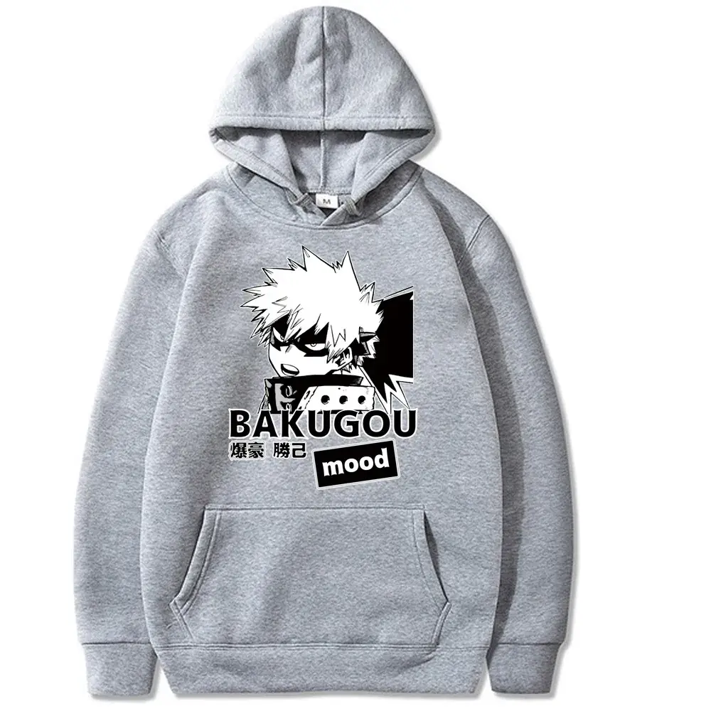 Black Hoodie with Boku Anime Design for Men - Image 10