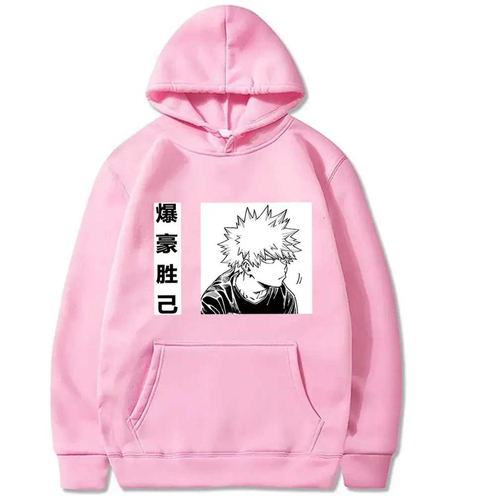 Black Hoodie with Boku Anime Design for Men - Image 6