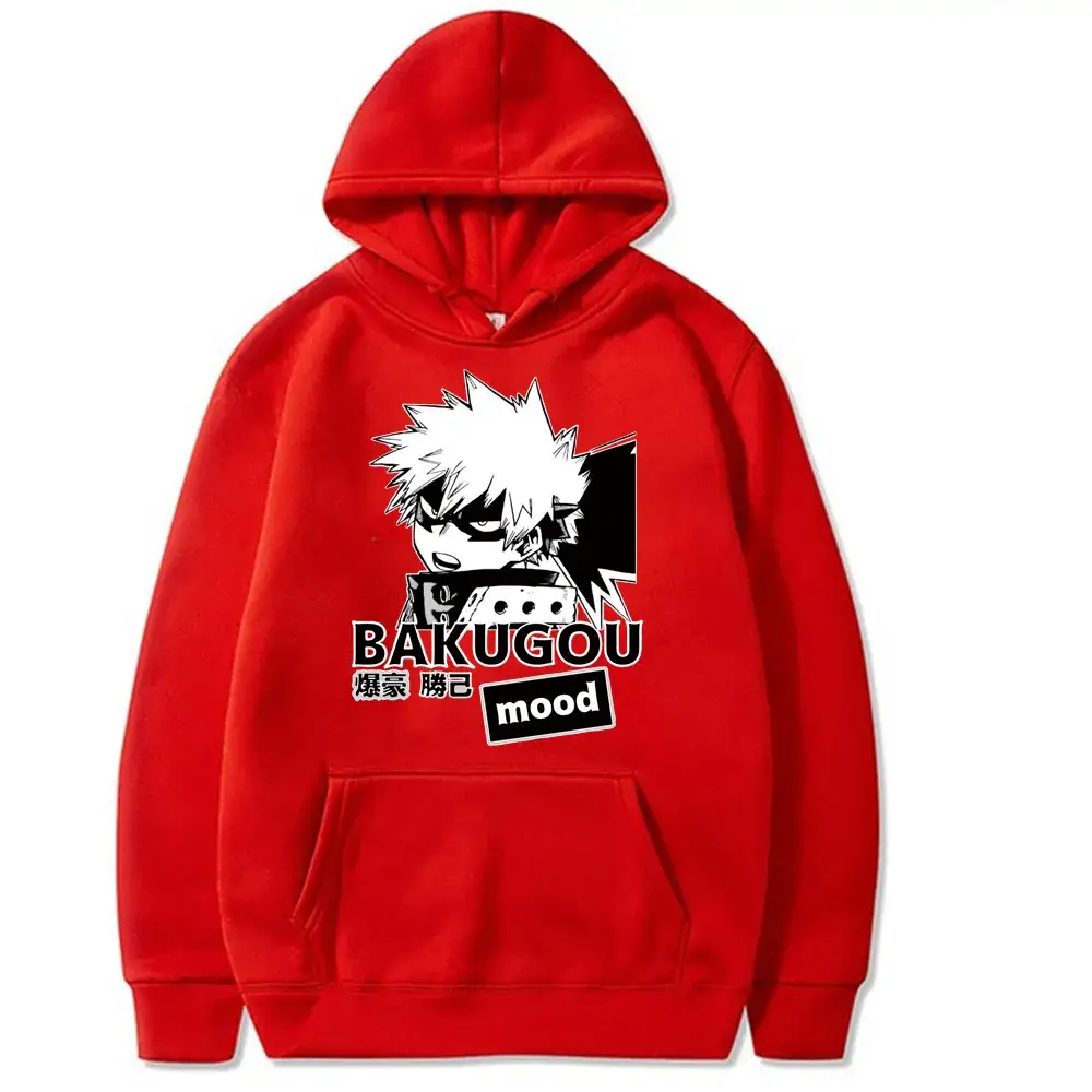 Black Hoodie with Boku Anime Design for Men - Image 9