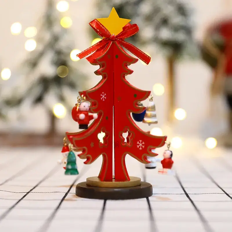 Wooden Christmas Tree Decorative Props Set - Image 5