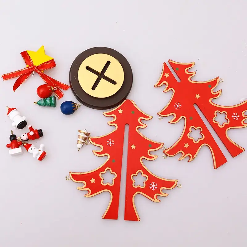 Wooden Christmas Tree Decorative Props Set - Image 6