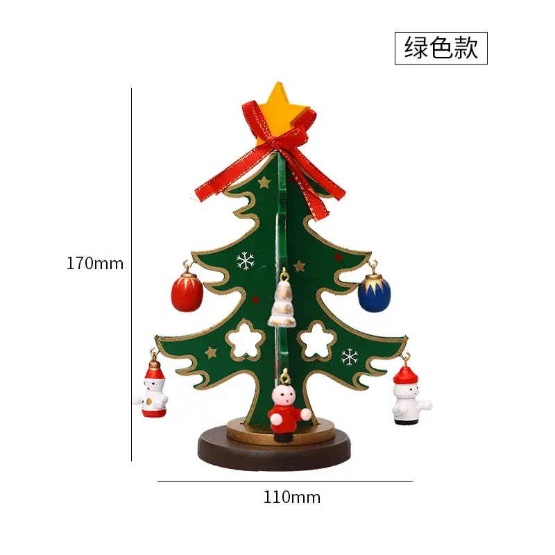 Wooden Christmas Tree Decorative Props Set - Image 2