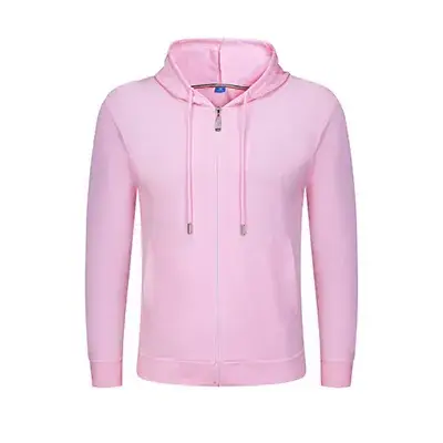 Pink Full-Zip Hooded Sweatshirt for Men Women - Image 6