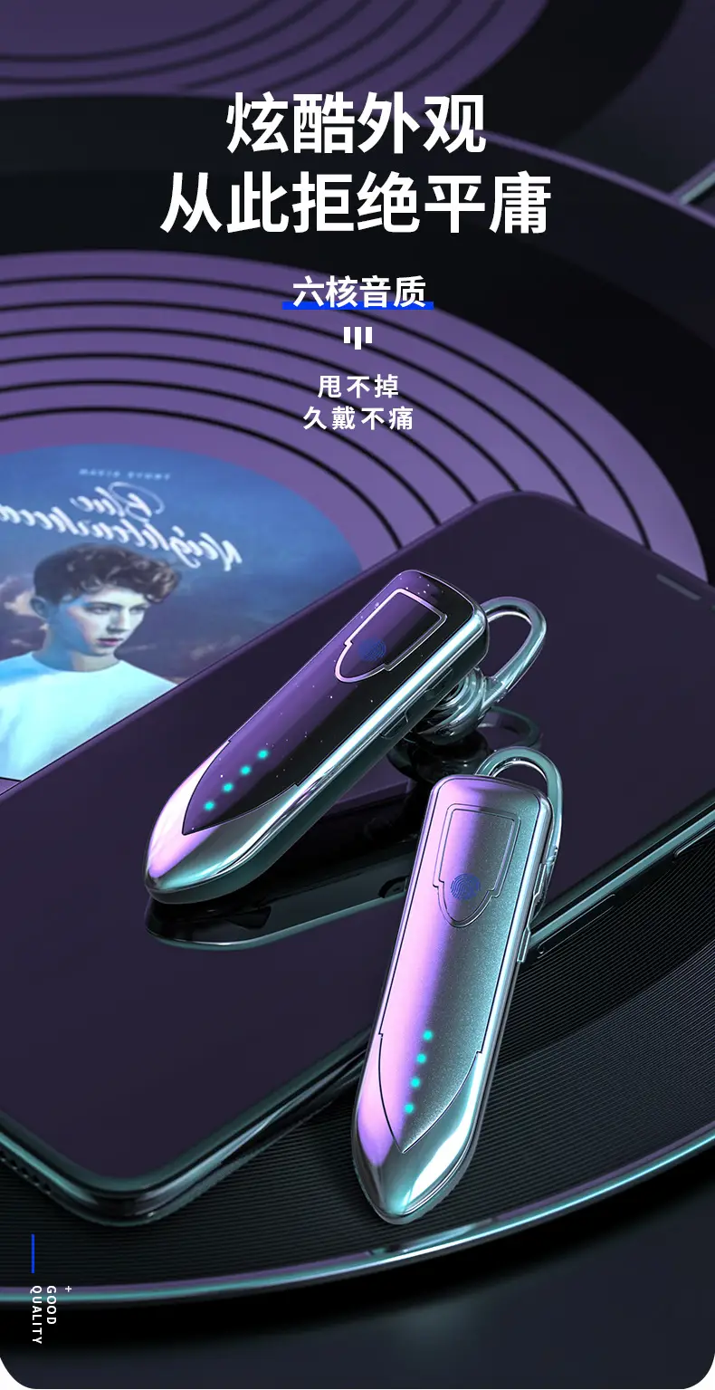 Me-3 Business 5.0 Bluetooth Headset Ultra Long Standby Power Display Touch Hd Call Cross-Border Hot Model — feature 1