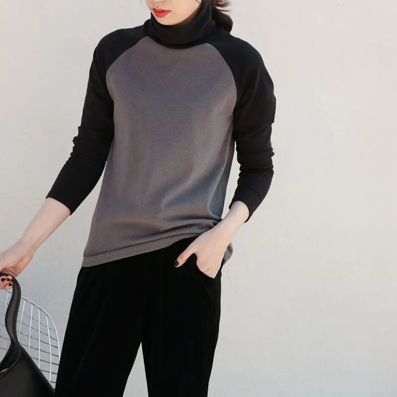 2020 Women's Winter Fleece Sweater Grey Black Large - Image 4