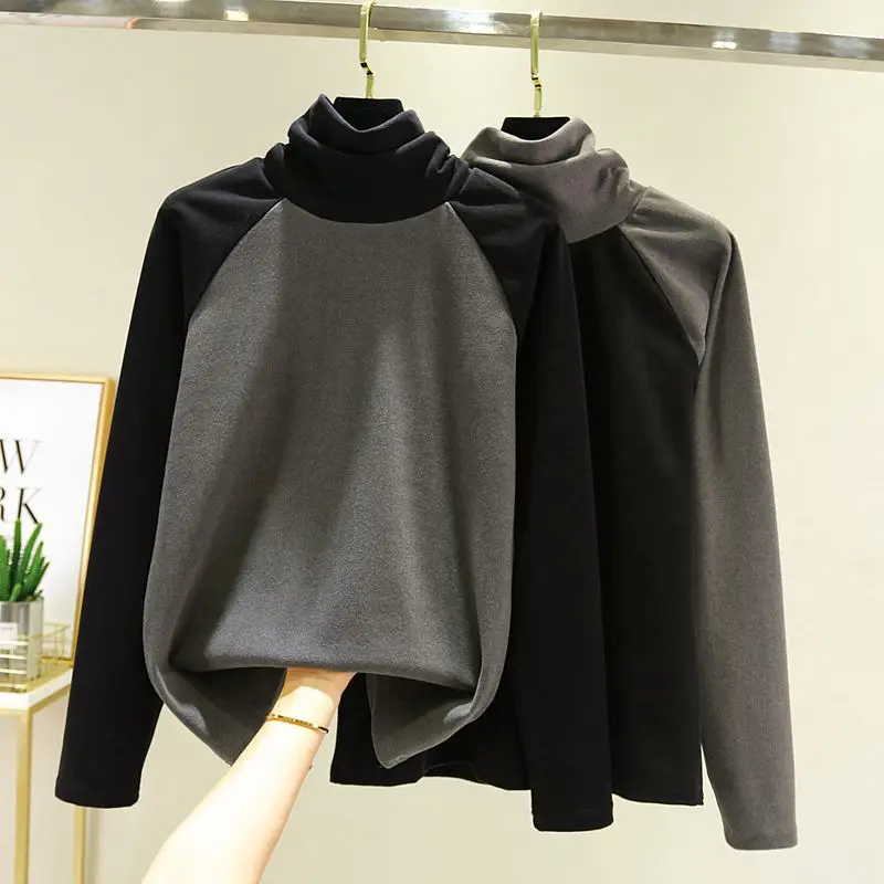 2020 Women's Winter Fleece Sweater Grey Black Large - Image 6