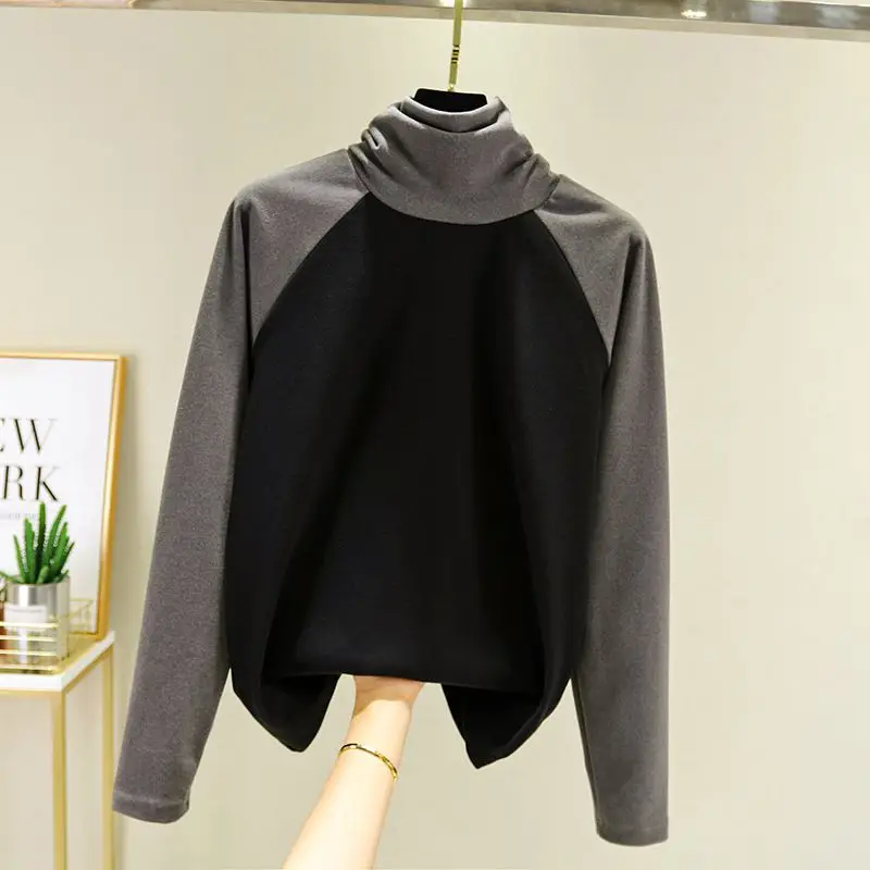 2020 Women's Winter Fleece Sweater Grey Black Large - Image 2