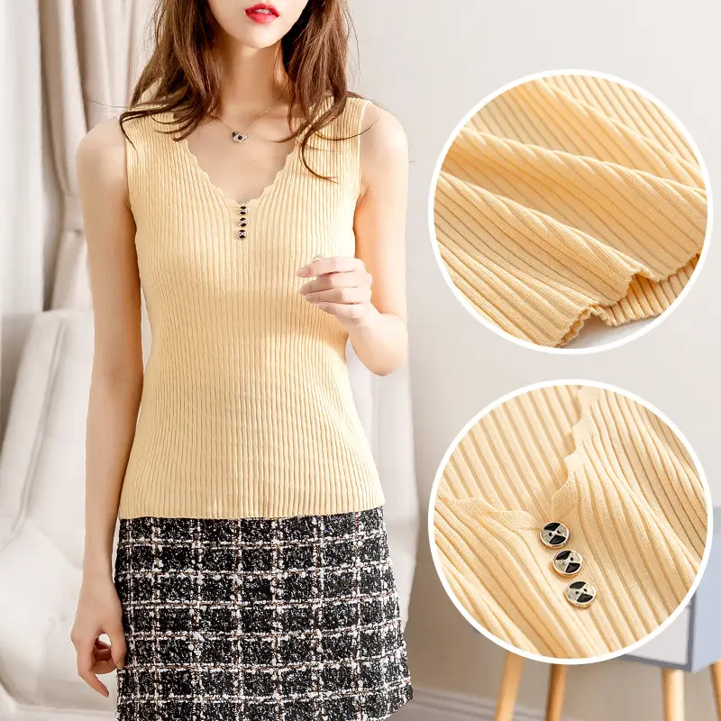 Women V Neck Sleeveless Camisole Ice Silk Summer - Image 12