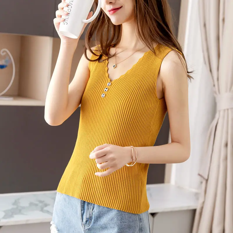 Women V Neck Sleeveless Camisole Ice Silk Summer - Image 2