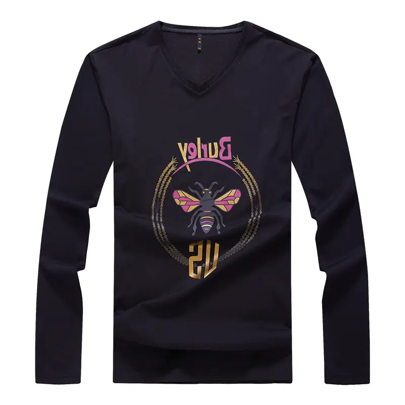 2020 Long Sleeve Printed Fat Guy T-Shirt Black - Image 6