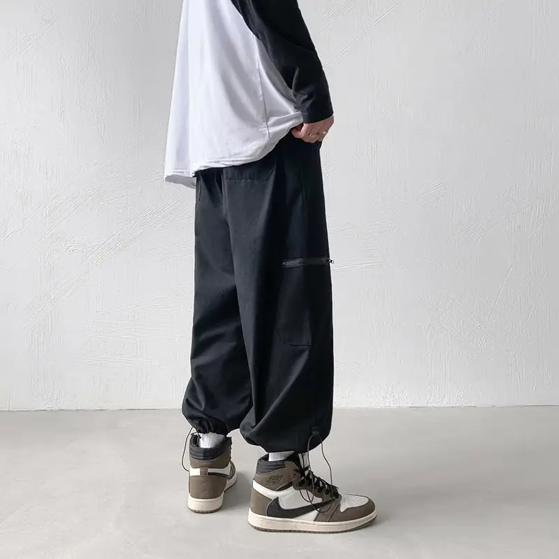 Men's Drawstring Cropped Pants Plus Size Casual Student Pants - Image 7