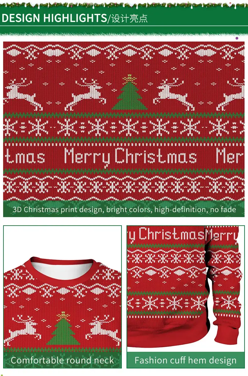 2024 Christmas Deer Couple Sweatshirt Set for Women — feature 7