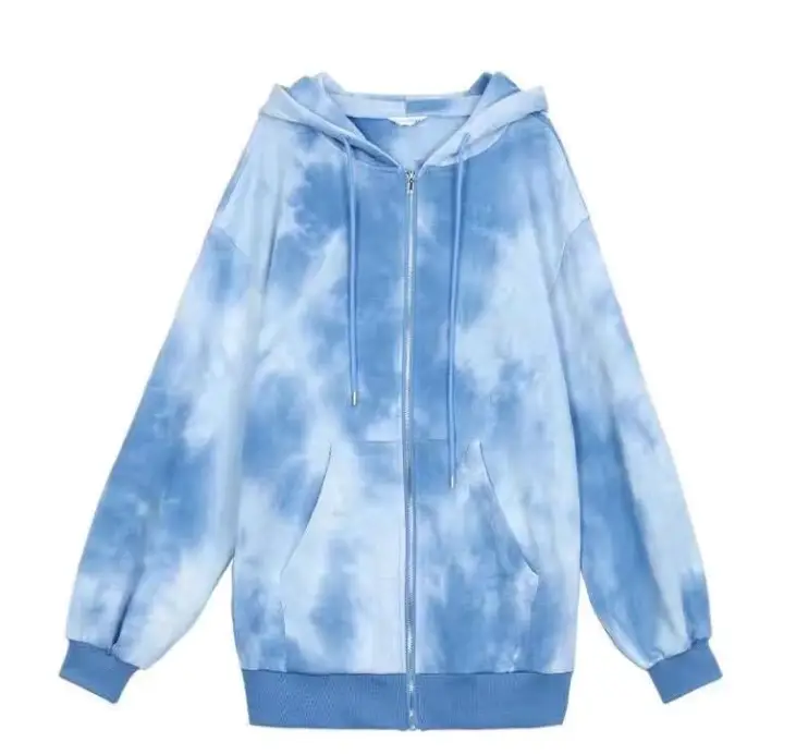 Women Tie-dyed Hoodie Mid-length 2020 Winter - Image 7