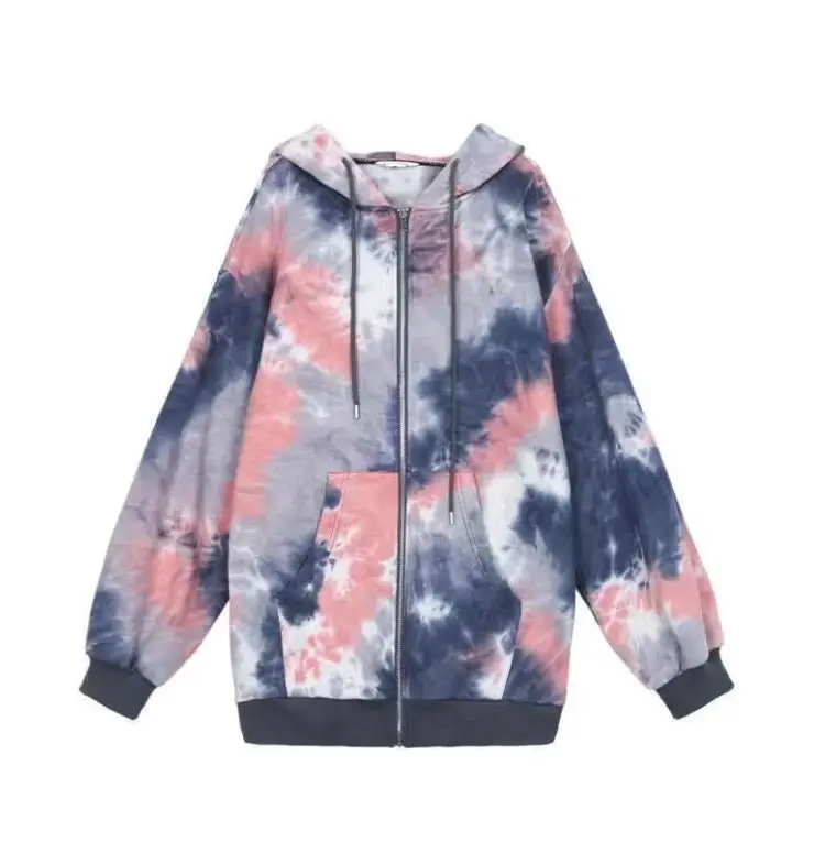 Women Tie-dyed Hoodie Mid-length 2020 Winter — feature 4