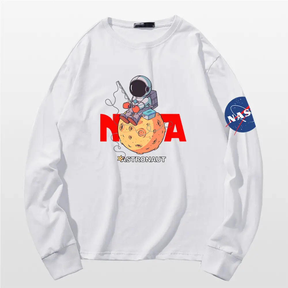 NASA Astronaut Men Women Long Sleeve T-Shirt Black - Image 2