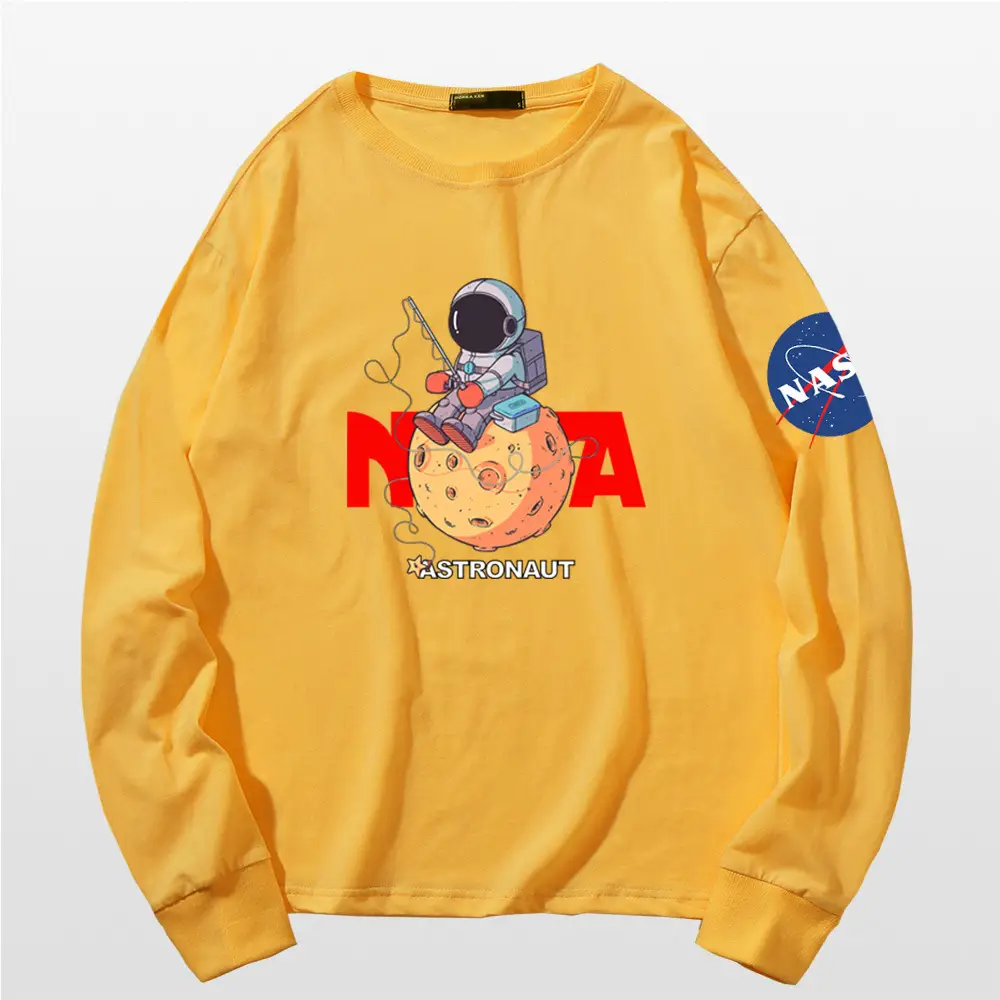 NASA Astronaut Men Women Long Sleeve T-Shirt Black - Image 3
