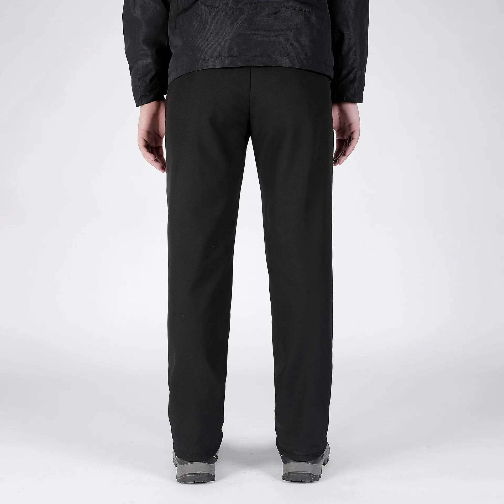 Men Fleece-Lined Casual Pants Beige Loose Fit - Image 5