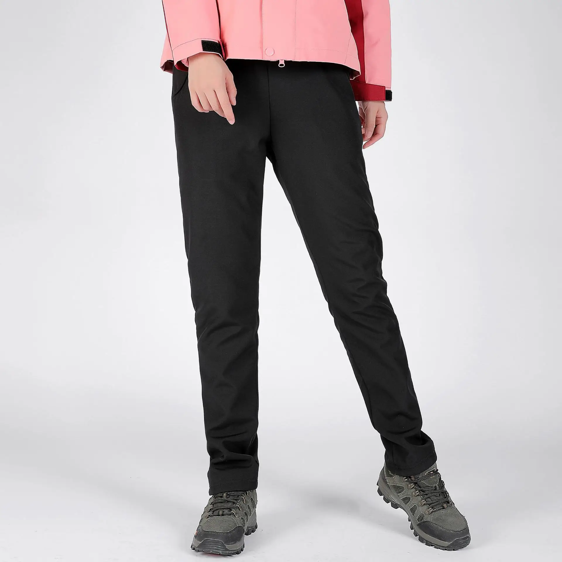 Men Fleece-Lined Casual Pants Beige Loose Fit - Image 2