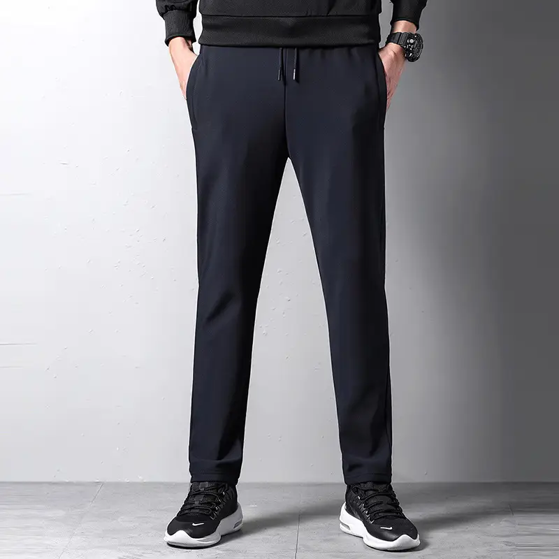 2020 Winter Fleece Lined Men's Black Sweatpants - Image 3