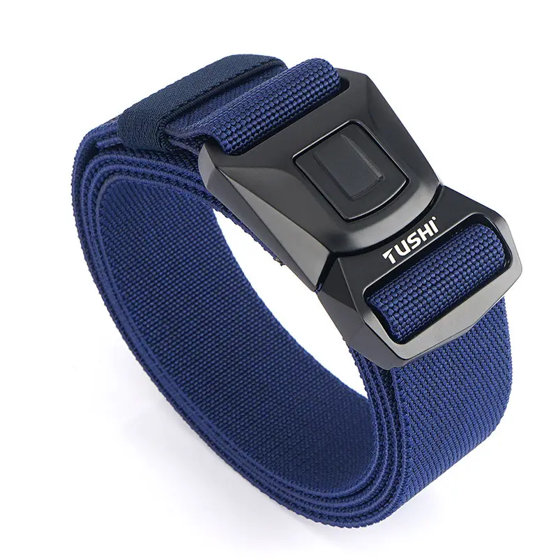 Men's Quick Release Elastic Belt Olive Green - Image 4