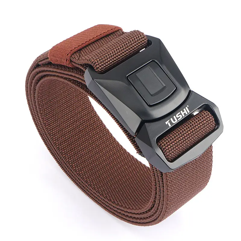 Men's Quick Release Elastic Belt Olive Green - Image 7