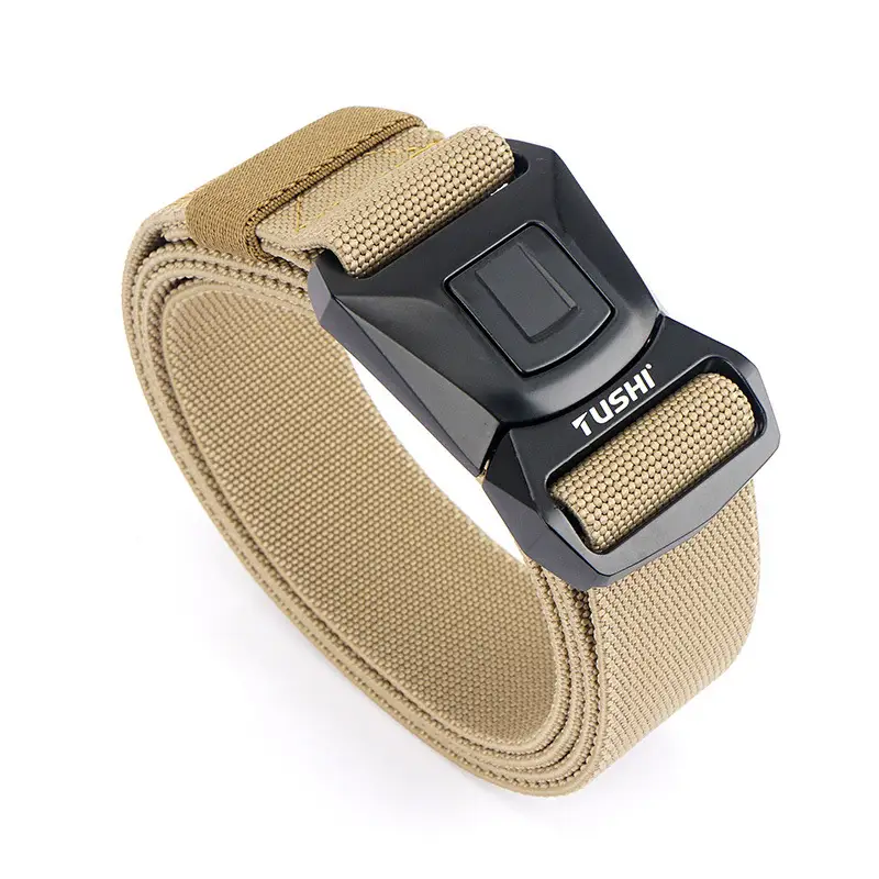 Men's Quick Release Elastic Belt Olive Green - Image 3