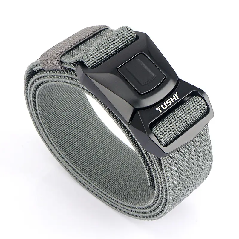 Men's Quick Release Elastic Belt Olive Green - Image 6