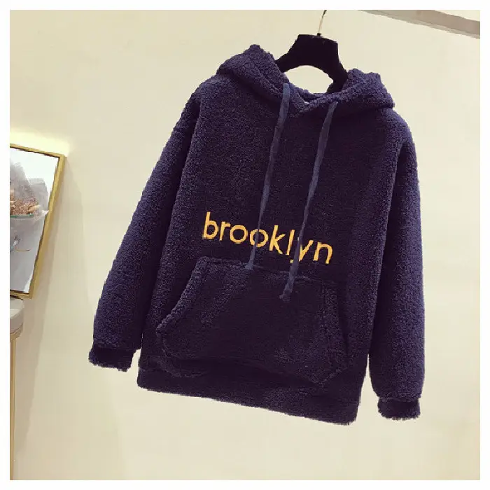 Women's 2025 Wool Hoodie Purple Fleece Lining - Image 3