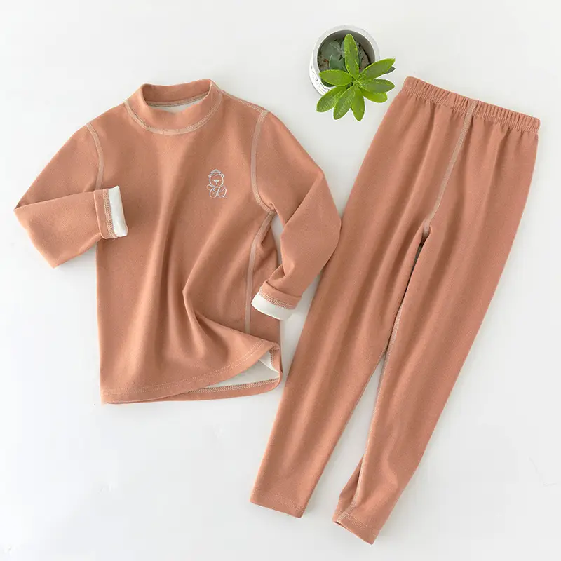 Kids Thermal Pajama Set Green Medium to XL - Image 11