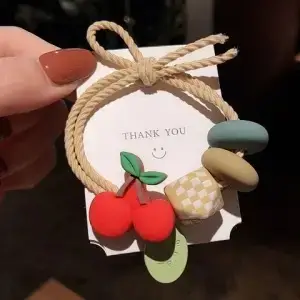 Cute Fruit Head Rope for Women Girls Hair Ring - Image 9