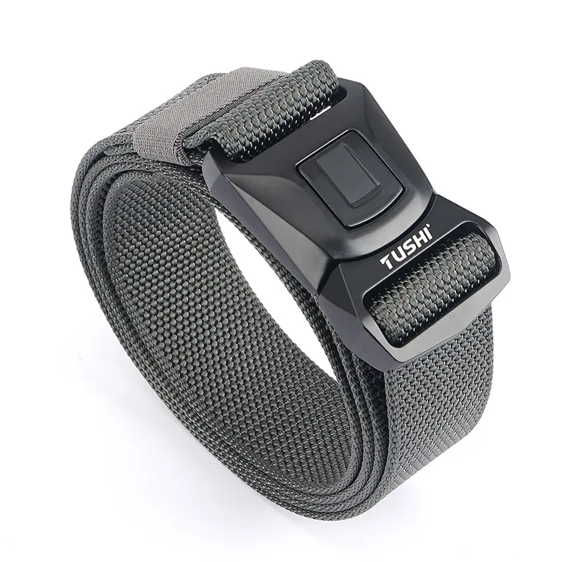 Men's Green Nylon Tactical Belt with Buckle