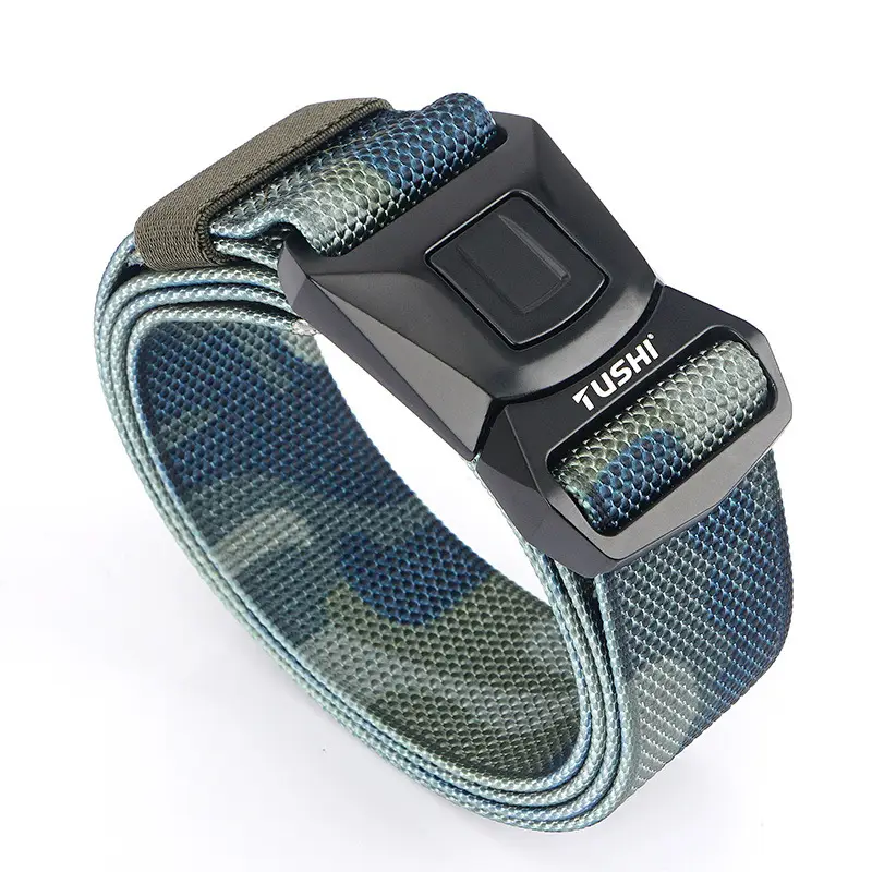 Men's Green Nylon Tactical Belt with Buckle