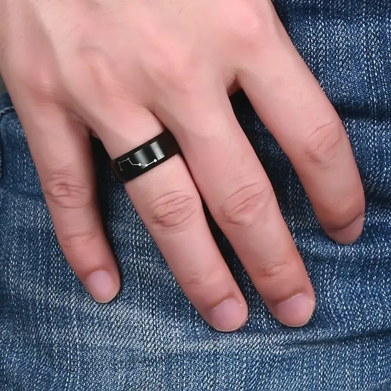 Men's Laser Dipper Titanium Steel Ring Small - Image 3