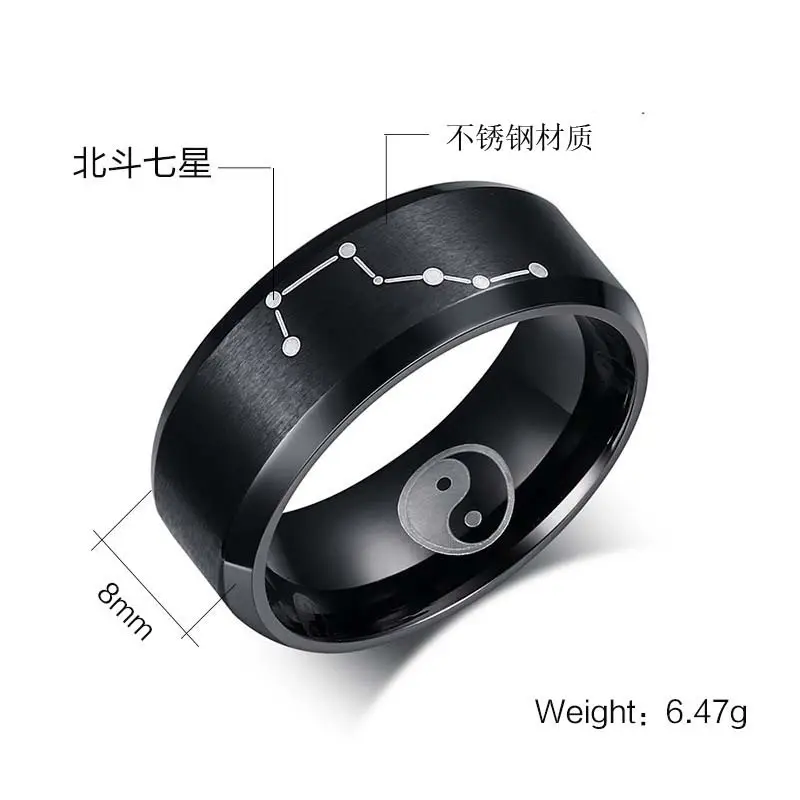 Men's Laser Dipper Titanium Steel Ring Small - Image 5