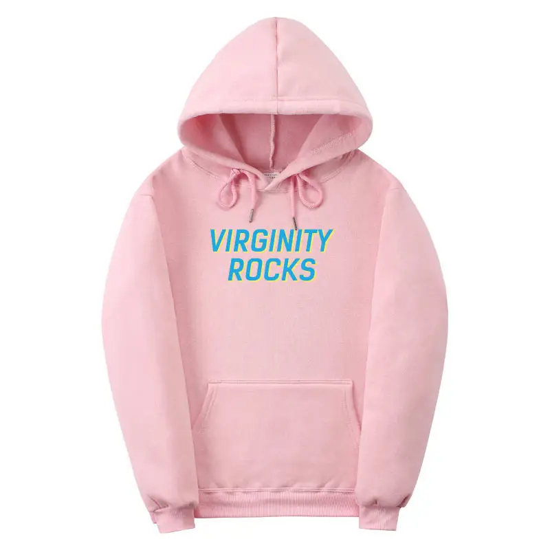 Red Virginity Rocks Hooded Fleece Sweatshirt Unisex — feature 4